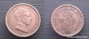 Coins of Spain: SPAIN KM# 722 ALFONSO XIII 2 CENTIMOS 1905 *05 SM-V COBRE COPPER R5820